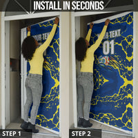 Personalized Curacao Football Door Cover Caribbean Splash Paint Soccer Graphic
