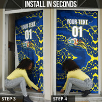 Personalized Curacao Football Door Cover Caribbean Splash Paint Soccer Graphic
