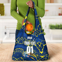 Personalized Curacao Football Grocery Bag Caribbean Splash Paint Soccer Graphic