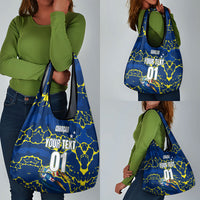 Personalized Curacao Football Grocery Bag Caribbean Splash Paint Soccer Graphic