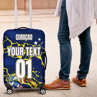 Personalized Curacao Football Luggage Cover Caribbean Splash Paint Soccer Graphic