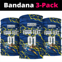 Personalized Curacao Football Neck Gaiter Caribbean Splash Paint Soccer Graphic