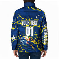 Personalized Curacao Football Padded Jacket Caribbean Splash Paint Soccer Graphic