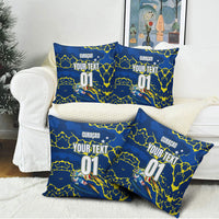 Personalized Curacao Football Pillow Cover Caribbean Splash Paint Soccer Graphic