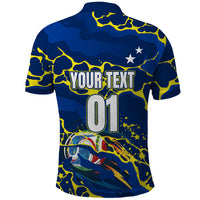Personalized Curacao Football Polo Shirt Caribbean Splash Paint Soccer Graphic