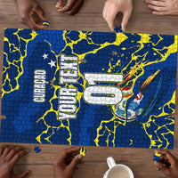 Personalized Curacao Football Puzzle Caribbean Splash Paint Soccer Graphic