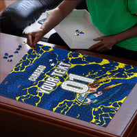 Personalized Curacao Football Puzzle Caribbean Splash Paint Soccer Graphic