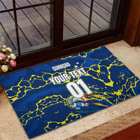Personalized Curacao Football Rubber Doormat Caribbean Splash Paint Soccer Graphic
