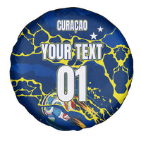 Personalized Curacao Football Spare Tire Cover Caribbean Splash Paint Soccer Graphic