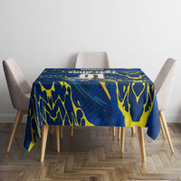 Personalized Curacao Football Tablecloth Caribbean Splash Paint Soccer Graphic