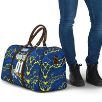 Personalized Curacao Football Travel Bag Caribbean Splash Paint Soccer Graphic
