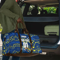 Personalized Curacao Football Travel Bag Caribbean Splash Paint Soccer Graphic