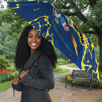 Personalized Curacao Football Umbrella Caribbean Splash Paint Soccer Graphic