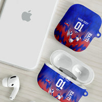 Personalized Haiti Football AirPods Case Brush Stroke Soccer Graphic Flag Colors