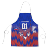 Personalized Haiti Football Apron Brush Stroke Soccer Graphic Flag Colors
