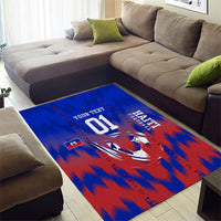 Personalized Haiti Football Area Rug Brush Stroke Soccer Graphic Flag Colors
