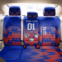 Personalized Haiti Football Back Car Seat Cover Brush Stroke Soccer Graphic Flag Colors