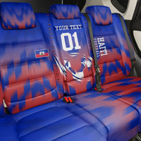 Personalized Haiti Football Back Car Seat Cover Brush Stroke Soccer Graphic Flag Colors