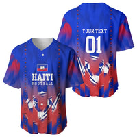 Personalized Haiti Football Baseball Jersey Brush Stroke Soccer Graphic Flag Colors