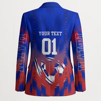 Personalized Haiti Football Blazer Brush Stroke Soccer Graphic Flag Colors
