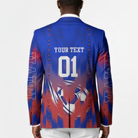 Personalized Haiti Football Blazer Brush Stroke Soccer Graphic Flag Colors