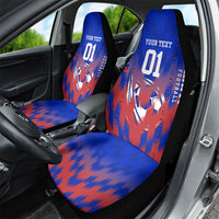 Personalized Haiti Football Car Seat Cover Brush Stroke Soccer Graphic Flag Colors