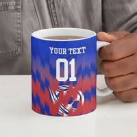 Personalized Haiti Football Ceramic Mug Brush Stroke Soccer Graphic Flag Colors