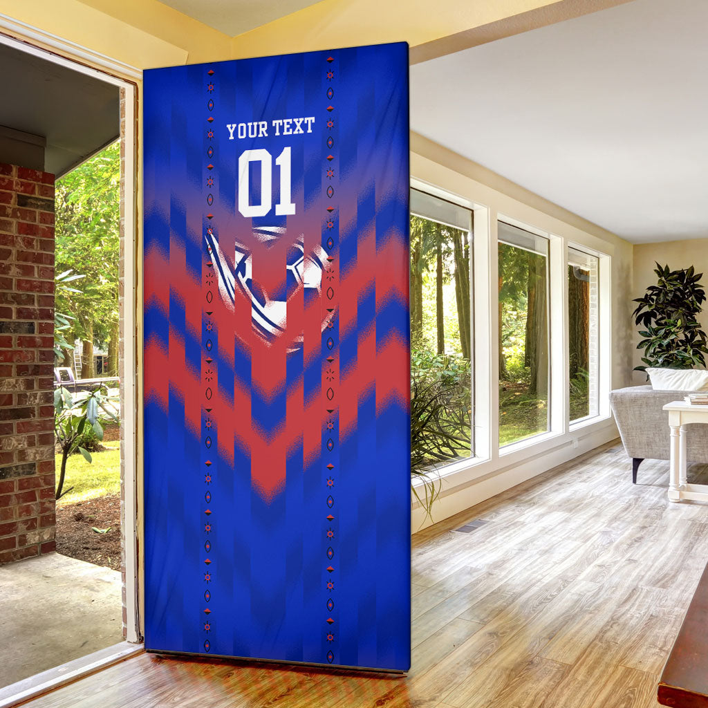 Personalized Haiti Football Door Cover Brush Stroke Soccer Graphic Flag Colors