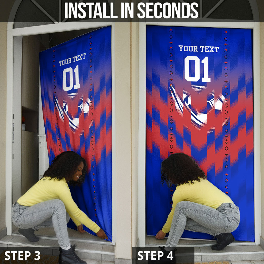 Personalized Haiti Football Door Cover Brush Stroke Soccer Graphic Flag Colors