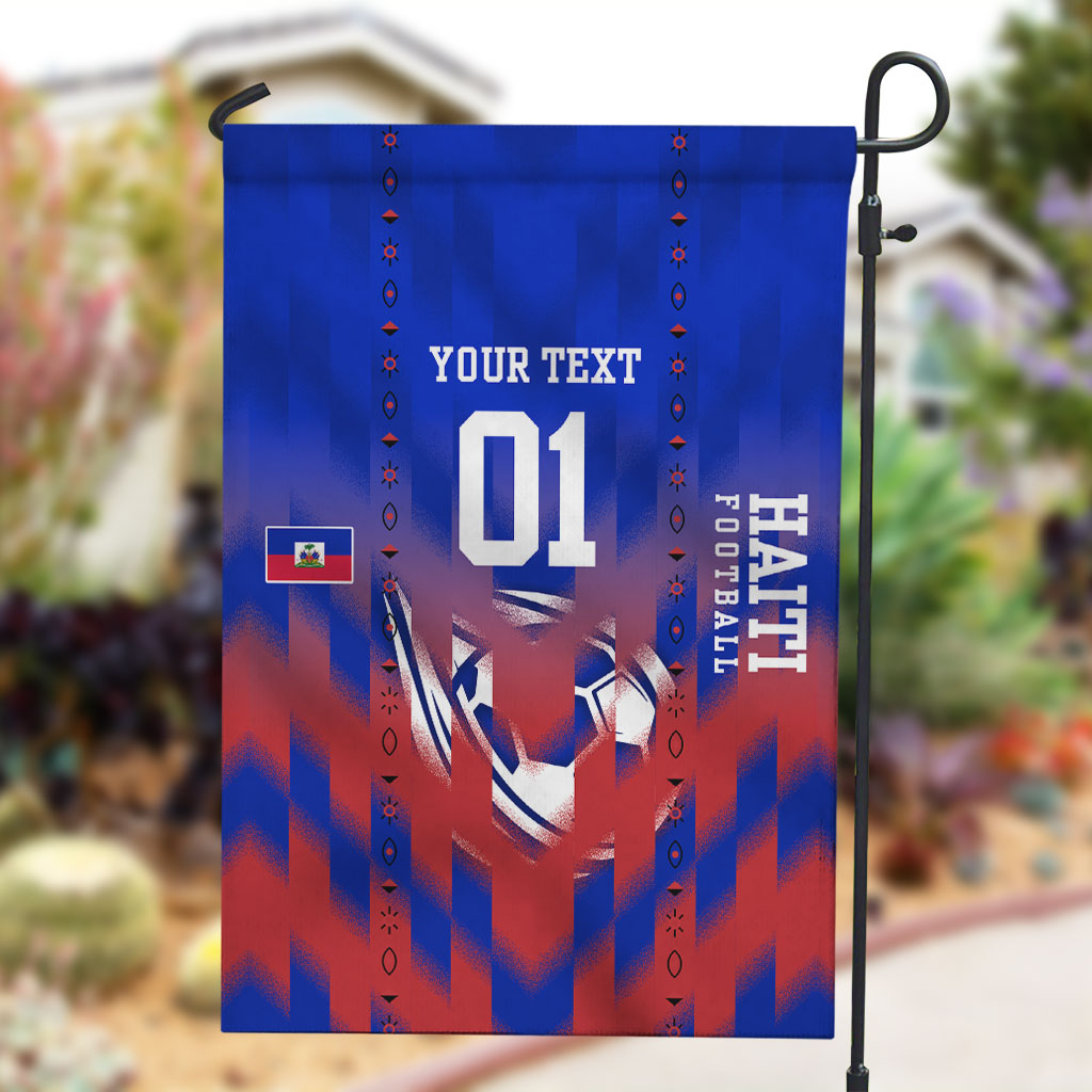 Personalized Haiti Football Garden Flag Brush Stroke Soccer Graphic Flag Colors