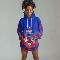 Personalized Haiti Football Hoodie Dress Brush Stroke Soccer Graphic Flag Colors