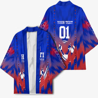 Personalized Haiti Football Kimono Brush Stroke Soccer Graphic Flag Colors