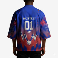 Personalized Haiti Football Kimono Brush Stroke Soccer Graphic Flag Colors