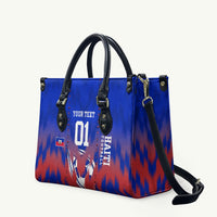 Personalized Haiti Football Leather Bag Brush Stroke Soccer Graphic Flag Colors