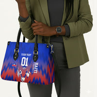 Personalized Haiti Football Leather Bag Brush Stroke Soccer Graphic Flag Colors