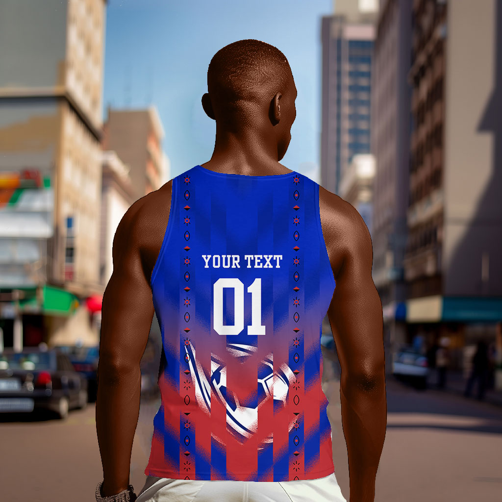 Personalized Haiti Football Men Tank Top Brush Stroke Soccer Graphic Flag Colors