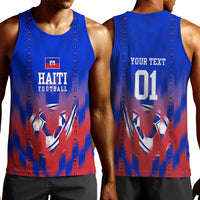 Personalized Haiti Football Men Tank Top Brush Stroke Soccer Graphic Flag Colors