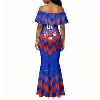 Personalized Haiti Football Mermaid Dress Brush Stroke Soccer Graphic Flag Colors