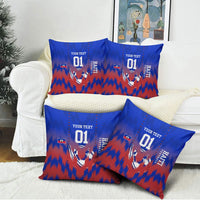 Personalized Haiti Football Pillow Cover Brush Stroke Soccer Graphic Flag Colors