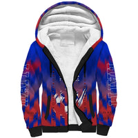 Personalized Haiti Football Sherpa Hoodie Brush Stroke Soccer Graphic Flag Colors