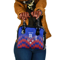 Personalized Haiti Football Shoulder Handbag Brush Stroke Soccer Graphic Flag Colors