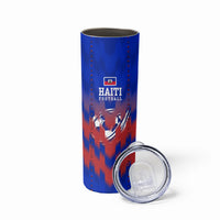Personalized Haiti Football Skinny Tumbler Brush Stroke Soccer Graphic Flag Colors
