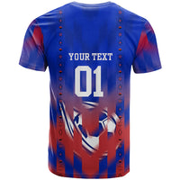 Personalized Haiti Football T shirt Brush Stroke Soccer Graphic Flag Colors