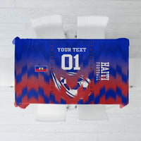 Personalized Haiti Football Tablecloth Brush Stroke Soccer Graphic Flag Colors