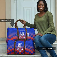 Personalized Haiti Football Travel Bag Brush Stroke Soccer Graphic Flag Colors