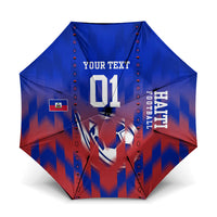 Personalized Haiti Football Umbrella Brush Stroke Soccer Graphic Flag Colors