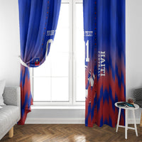 Personalized Haiti Football Window Curtain Brush Stroke Soccer Graphic Flag Colors
