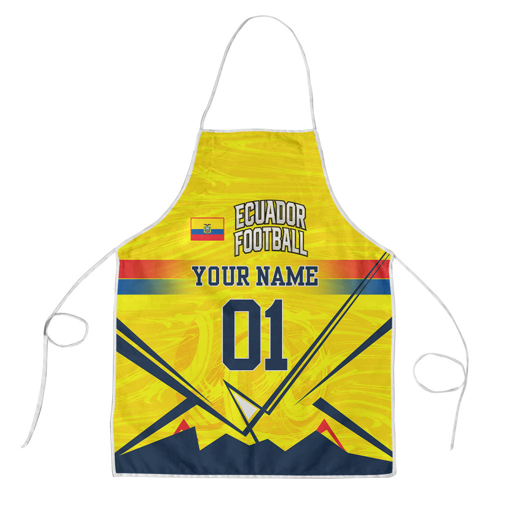 Personalized Ecuador Football Apron Dynamic Line Soccer Graphic Flag Colors
