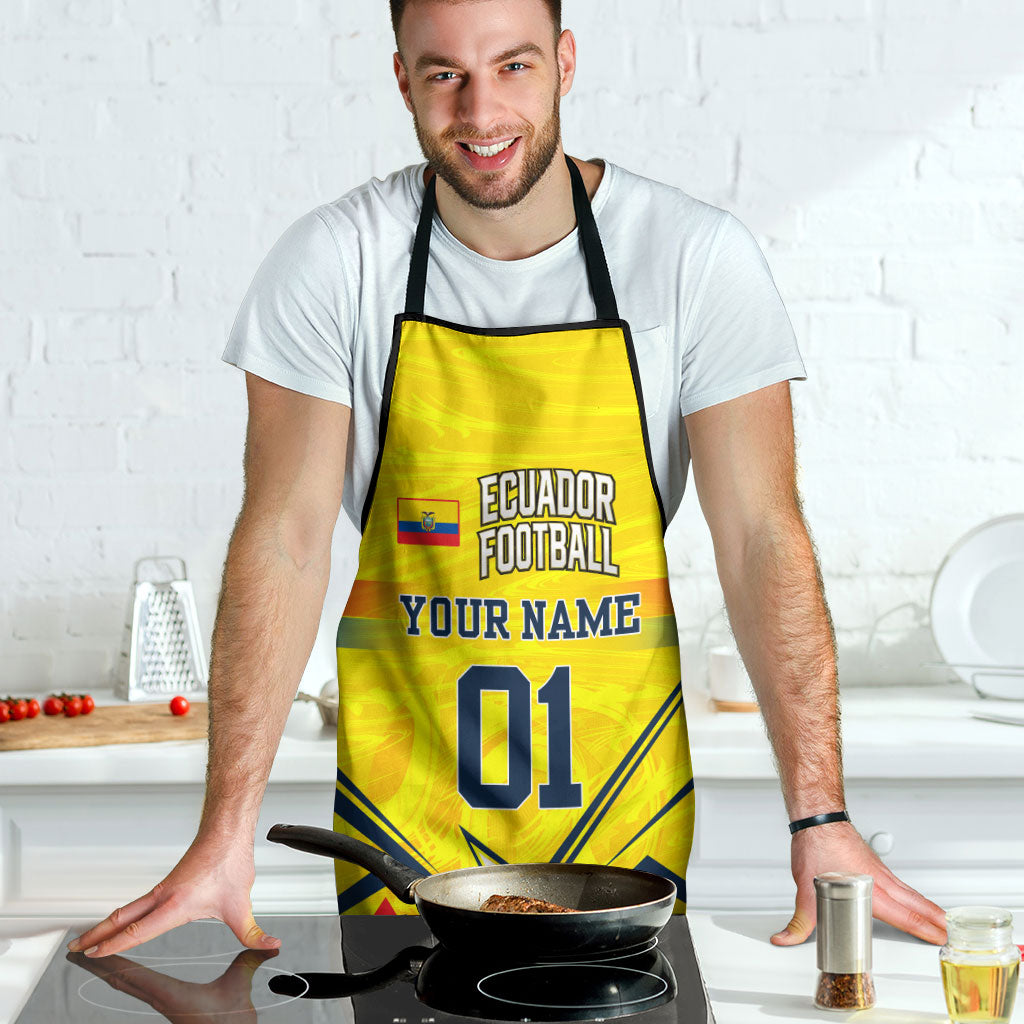 Personalized Ecuador Football Apron Dynamic Line Soccer Graphic Flag Colors