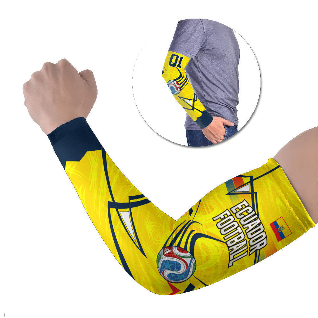 Personalized Ecuador Football Arm Sleeves Dynamic Line Soccer Graphic Flag Colors